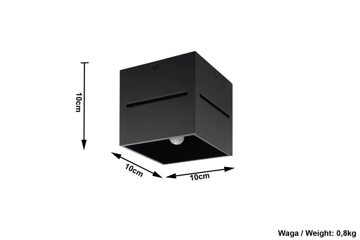 Sollux LOBO Moderne Aufbauleuchte Eckig Schwarz 1-flg. G9 6 Sollux LOBO Moderne Aufbauleuchte Eckig Schwarz 1-flg. G9 – Bild 4