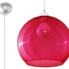Sollux BALL Kugel Hängellampe Rot, Chrom 1-flg. E27 -Leuchten Verkauf sxsl.0253