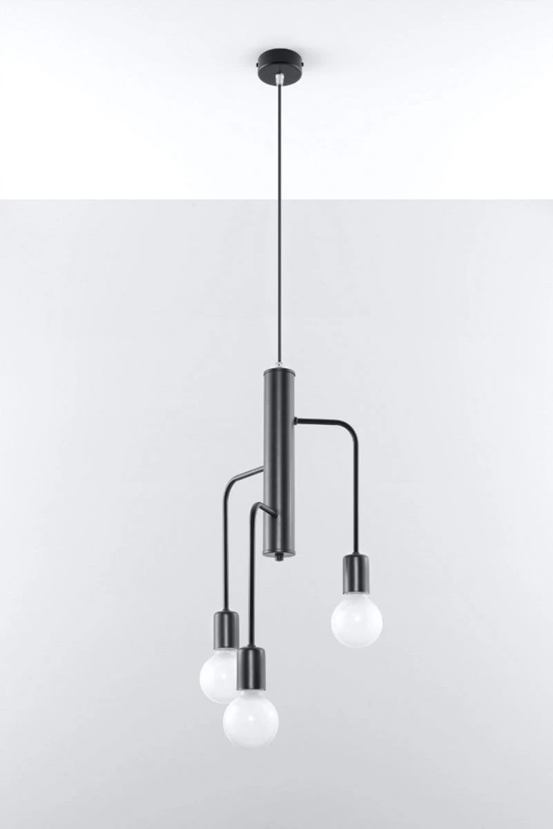 Sollux DUOMO Designer Hängelampe Rund Schwarz 3-flg. E27 4 Sollux DUOMO Designer Hängelampe Rund Schwarz 3-flg. E27 – Bild 2
