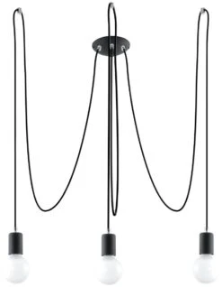 Sollux EDISON Hängeleuchte Spinnenartig Schwarz 3-flg. E27