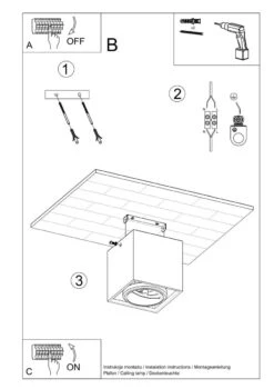 Sollux Valde Aufbauleuchte Grau GU10 Dimmbar 14x14x14cm -Leuchten Verkauf sxsl.0646 11