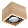 Sollux Quatro 1 Aufbauleuchte Natur Holz GU10 Dimmbar 14x14x10cm