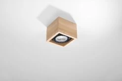 Sollux Quatro 1 Aufbauleuchte Natur Holz GU10 Dimmbar 14x14x10cm -Leuchten Verkauf sxsl.0915 2