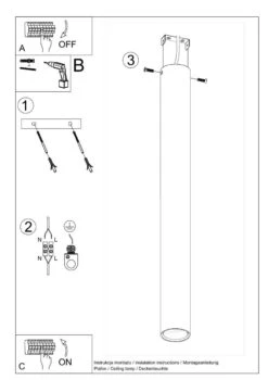 Sollux Lagos 60 Aufbauleuchte Weiß GU10 Dimmbar 6x6x60cm -Leuchten Verkauf sxsl.0999 11