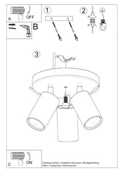 Sollux Ring 3P Deckenstrahler Schwarz 3x GU10 Dimmbar 20x20x18cm -Leuchten Verkauf sxsl.1016 11