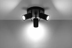 Sollux Ring 3P Deckenstrahler Schwarz 3x GU10 Dimmbar 20x20x18cm -Leuchten Verkauf sxsl.1016 3