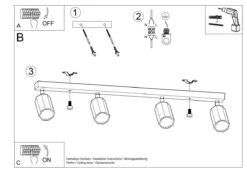 Sollux Zeke 4 Deckenstrahler Eiche 4x GU10 Dimmbar 80x5x20cm -Leuchten Verkauf sxsl.1031 11