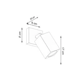 Sollux Keke Wandstrahler Eiche GU10 Dimmbar 8x19x17cm -Leuchten Verkauf sxsl.1035 10