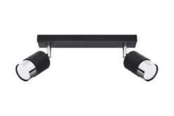 Sollux Nero 2 Deckenstrahler Schwarz, Chrom 2x GU10 Dimmbar 30x5x18cm
