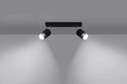 Sollux Nero 2 Deckenstrahler Schwarz, Chrom 2x GU10 Dimmbar 30x5x18cm -Leuchten Verkauf sxsl.1065 3