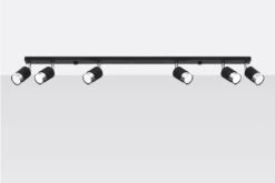 Sollux Nero 6 Deckenstrahler Schwarz, Chrom 6x GU10 Dimmbar 117x5x18cm -Leuchten Verkauf sxsl.1068 2