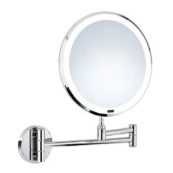 Smedbo Wand LED Kosmetikspiegel 7-fach Vergrößerung Und Sensortechnik Inkl. Schwenkarm Rund Z626
